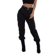 thumbnail image 2 of Levmjia Jeans Cargo Pants Women Black Clearance Trousers Trendy Military Combat Pants Pocket Sweatpants, 2 of 9