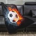 thumbnail image 3 of Soccer Blankets for Boys Game Blanket Footballs Black Throws for Winter All Seasons Bedding Couch Sofa Bed Office for Teens Gift, 3 of 6