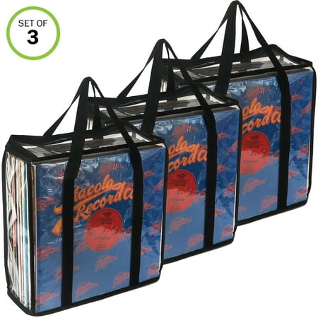 Vinyl Record Store - Evelots® 3 Record Album Storage Cases, Each Case Holds 36 Standard Vinyls