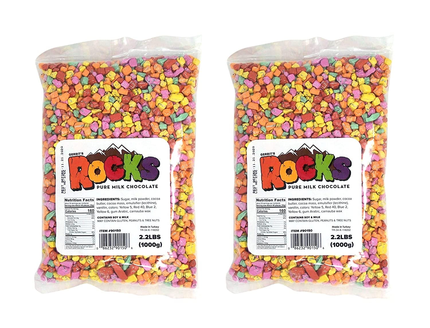Pure Milk Chocolate Rocks Candy, 2.2 Lbs, Pack Of 2