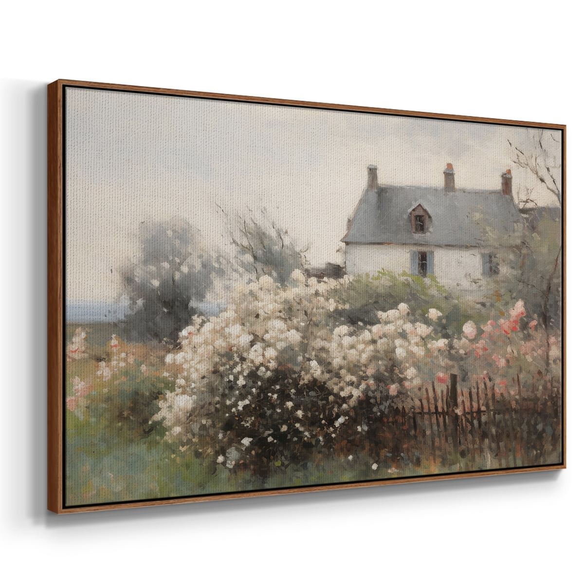 Vintage Landscape-XIV By Wexford Home Framed in Walnut Wood Gallery Wrapped Canvas 27 in. x 41 in.