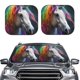 thumbnail image 2 of Balery Colorful Haired White Horse Parasol para parabrisas de coche de 2 piezas | Parasol plegable para parabrisas delantero de coche para la mayoría de sedanes-Large, 2 of 6