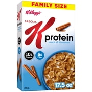 Kellogg's Special K Protein Touch of Cinnamon Breakfast Cereal, 10g Protein and 6g Fiber, Family Size, 17.5 oz