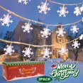 thumbnail image 1 of 2-Pack Christmas Snowflake String Lights, 12M Battery Operated String Lights with 80 LED, Battery Operated for Home, Indoor, Outdoor, 1 of 8