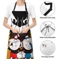 thumbnail image 3 of The Cuphead Show Adjustable Bib Apron, Waterdrop Resistant Aprons with 2 Pockets Cooking Kitchen Aprons for Women Men Chef, 3 of 7