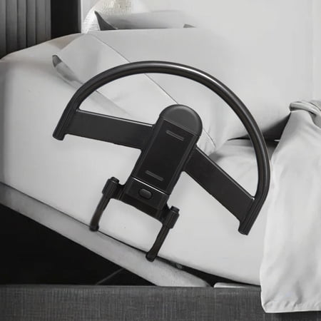 Able Life Click-N-Go Bed Handle for Wood Adjustable Bedframes, Removable Stand Assist Rail for Adults, Seniors and Elderly, Bedside Railing with Safety Strap, ASTM Safety Approved Bedrail
