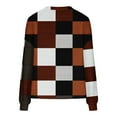 thumbnail image 4 of SuTry Women's Fashion Print Plush Cardigan Fall Winter Thermal V-Neck Front Zipper Long Sleeve Casual Outerwear Womens Tops(Brown,2XL), 4 of 5