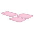 thumbnail image 1 of Uxcell Bandeja de plástico para servir comida rápida, 12,2" x 8,9" Bandeja reutilizable para servir cafetería, paquete de 3, color rosa, 1 of 6