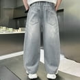 thumbnail image 4 of MEZZALL Children's Hop Straight Retro Loose Wide Leg Loose Jeans Denim Pants Classic, 4 of 9