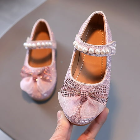 

kpoplk Toddler Sandals Girl Children Flat Heels Princess Shoes Kids Sandals Comfortable Soft Soles Baby First Walking Shoes(Pink)