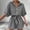 *Black, variant on ClodeEU Women's Striped Notch Collar Button Front 3/4 Sleeve Romper with Belt ,Casual Jumpsuit Shorts Black,Women's Plus L