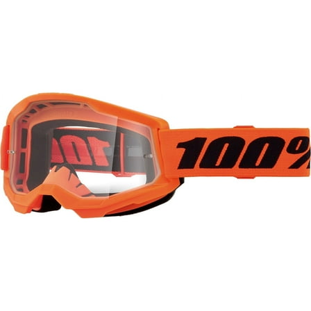 100-Percent Strata 2 Junior Goggles (One Size Fits Most, Neon Orange / Clear Lens)