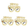 thumbnail image 4 of Becaristey Lunettes de Noël Funky Lunettes Décoratives pour Rassemblement Festif Spécial Multicolore Vert Anglais Ensemble de 3, 4 of 6
