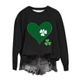 thumbnail image 2 of Craaazy Women's St Patricks Day Sweatshirts Casual Loose Round Neck Long Sleeve Tops with Comfy Shamrock Prints, 2 of 4