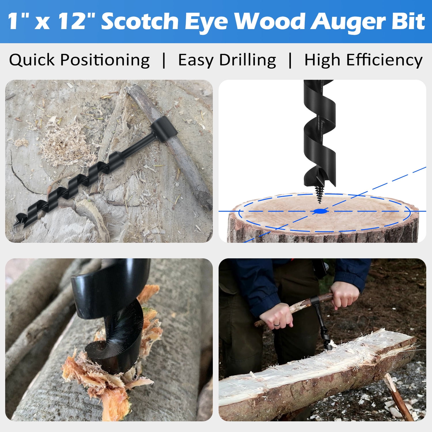 For Survival and Camping Gear Packs Hand Auger Scotch Eye Wood Auger Drill Bit