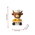 thumbnail image 3 of Resin Statues,Cute Highland Cow Figurine with Croissant Tray for Kitchen Livingroom Countertop Fall Decor, 3 of 7