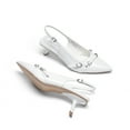 thumbnail image 3 of DREAM PAIRS Women’s Low Kitten Heels Slingback Pointed Toe Dress Pumps for Wedding, Party & Casual Wear, 3 of 7
