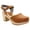 Cognac, variant on MARGARETA Swedish Wood Clog Sandals in Oiled Leather
