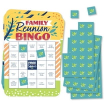 Big Dot of Happiness Colorful Family Reunion - Bingo Cards and Markers - Family Gathering Party Bingo Game - Set of 18