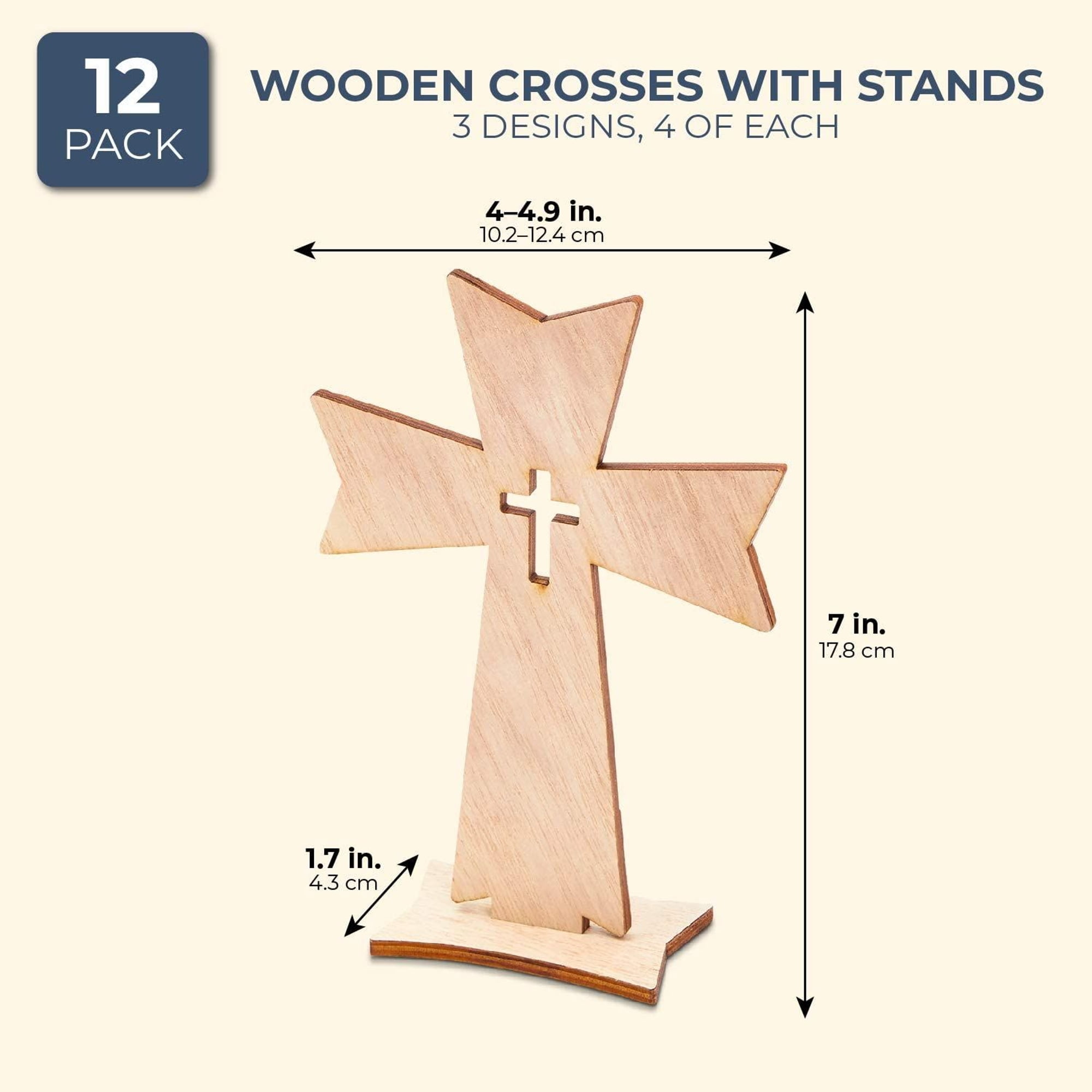 FUNSUEI 72 PCS Wooden Crosses for Crafts, Small Wood Crosses Craft Bulk,  Unfinished Wooden Crosses, Blank Wooden Crosses for DIY Projects, Arts  Craft