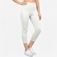 thumbnail image 3 of Hitime Capri Leggings Pants for Women Plus Size Super Soft Stretchy Capri Length Yoga Workout Pants, White 2XL-3XL, 3 of 8