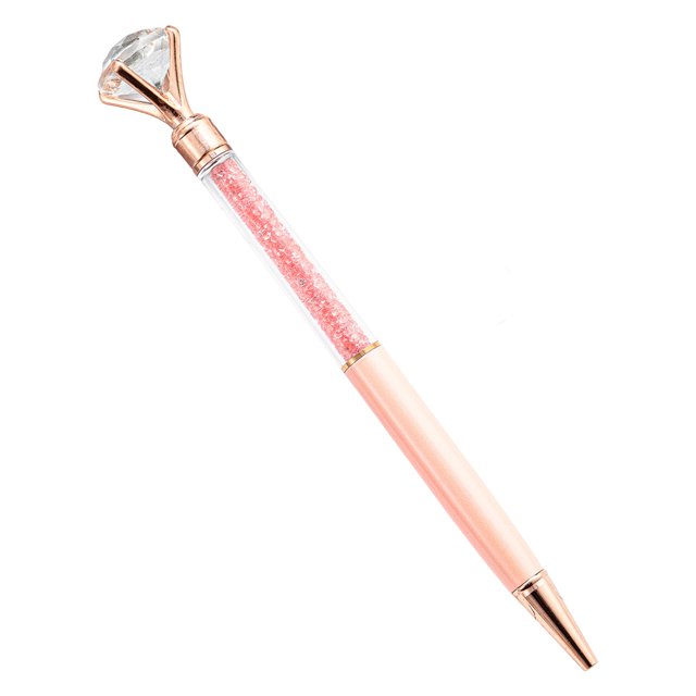 CSChome Ballpoint Pen Glitter Half Transparent Ballpoint Pen with Replaceable Refill Portable Writing Tool for Students