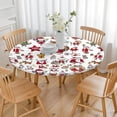 thumbnail image 3 of White Christmas Santa and Character Pattern Round Fitted Tablecloth with Elastic Edge,Dining Table Cover Waterproof,Outdoor Round Tablecloth for Camping,Dining,Indoor and Outdoor, 3 of 7