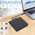 thumbnail image 2 of External DVD Drive, USB 3.0 Portable +/-RW , DVD Player for CD ROM Burner Compatible with Laptop Desktop PC Windows Linux OS Apple Mac, Black, 2 of 10
