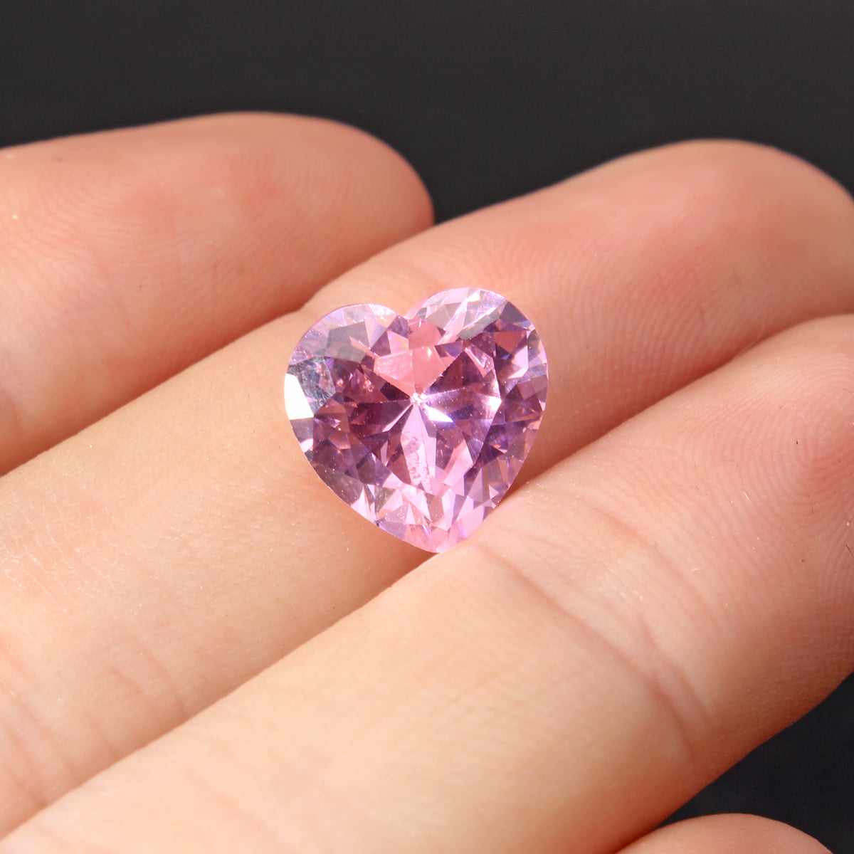 10x10mm Light Pink Sapphire Heart Shaped Faceted Cut VVS Loose Gems Gift 5.51ct 