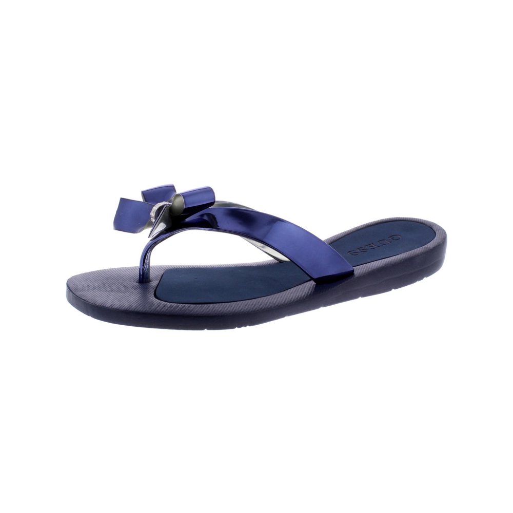 GUESS Guess Womens Tutu 9 Bow Glitter FlipFlops Blue 5 Medium (B,M