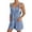 Light Blue, variant on Summer Casual Fashion Sleeveless Jumpsuit With Button Front And Shorts Strappy Romper Overall For Daily Wear