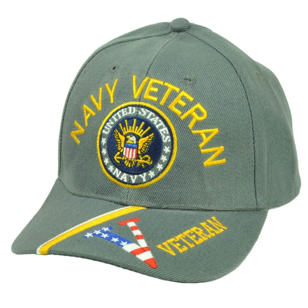 United States Navy Veteran Vet Gray Adjustable Hat Cap Military Striped