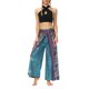 thumbnail image 3 of VISgogo Pantalones de pierna ancha de verano para mujer, pantalones sueltos sueltos de tiro medio con estampado bohemio con divisiones para yoga, playa, vacaciones VISgogo  moda, 3 of 7