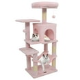 thumbnail image 1 of Costway 44" Tall Multi-level Cat Tree with Cushion Top Perch, 2-Entrance Large Cat Condo Pink, 1 of 10