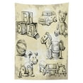 thumbnail image 3 of Ambesonne Cartoon Tablecloth Rectangular Table Cover, Hand Drawn Teddy Bear, 60"x90", Beige Black, 3 of 4