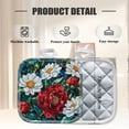 thumbnail image 2 of 4Pcs Pot Holder for Kitchen, Stunning Red - White Flower Art Composition Square Heat Resistant Hotpads, 8x8in Non Slip Dirt-Proof Kitchen Cook Oven Potholders Machine Washable, 2 of 5
