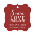 thumbnail image 1 of Darling Souvenir S'More Love For Later Tag Custom Favor Fancy Hang Tags -Maroon-50 Tags, 1 of 1
