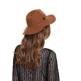 thumbnail image 3 of Women Fashion Wool Felt Fedora Hat Winter Cap with Metal Tube Belt, 3 of 13