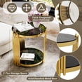 thumbnail image 5 of GZXS 19.8" Round Glass End Table with Gold Metal Legs and Storage Shelf, Chic Accent Side Table for Small Spaces, Black, 5 of 9