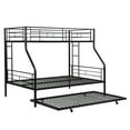 thumbnail image 6 of SOGES Twin-over-Full Bunk Bed with Trundle, Metal Frame, Safety Guardrails and Ladders, Black, 6 of 9
