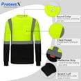thumbnail image 2 of ProtectX High Visibility Long Sleeve Shirts Reflective Hi Vis Safety Shirt for Men Class 2 Construction Shirt 1 Pack Green Medium, 2 of 6