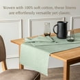 thumbnail image 3 of over&back 18x90 Woven Chambray Cotton Table Runner - Washable Table Runners for a Custom Home Decor Tablescape - Coffee Table, Dinner Table, Living Room - Green, 3 of 10