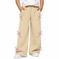 thumbnail image 2 of XXWXYD Girls Bow Wide Leg Baggy Sweatpants Elastic Waist Pockets 𝖸𝟤𝖪 Pants Tween Bottoms Kids Baggy Trousers 4-15T, 2 of 5
