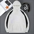 thumbnail image 2 of sususu Fall Hoodies Mens Casual Streetwear Pullover Hoodie Fashion Contrast Color Design Comfortable Loose Fit Outdoor Sports Jacket,White,XL, 2 of 4