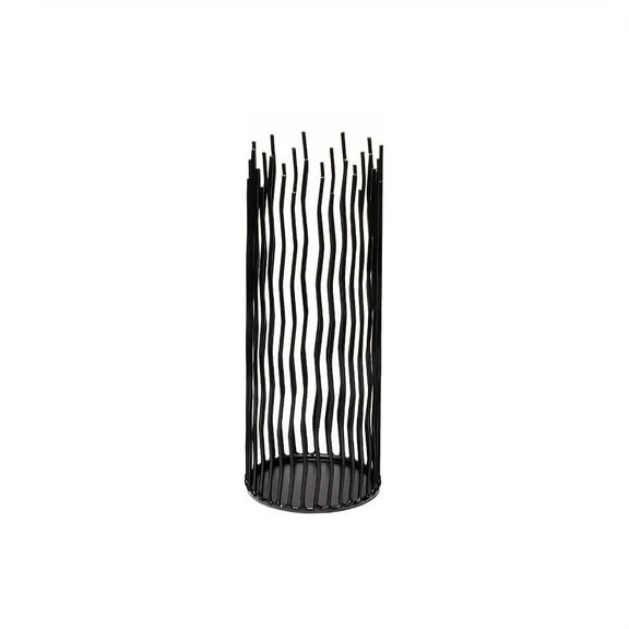 1Pc Decorative Candle Holder, Creative Black Iron Willow Candle Holder, Wire Cage Pillar Candle holder for Indoor Home Table Fireplace Mantel Wedding Party Christmas Festival Decor (M-10IN)