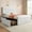 Pure white PU(AX-1) QUEEN, variant on King Size Bed Frame with 4 Storage Drawers, Linen Upholstered Platform Bed Frame with Wooden Slats Support, Button Tufted Design, Black