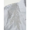 thumbnail image 4 of HH TRAF Camisa de rayas bordadas con cuentas a la moda para mujer, camisa elegante de cuello vuelto con una sola botonadura, camisa informal de calle, 4 of 4