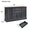thumbnail image 6 of IFGET Farmhouse 58" Buffet Cabinet with Storage, 2 Large Drawers & 4 Grooved Barn Doors, 34" Tall Coffee Bar Cabinet, 6 of 6
