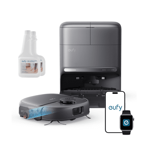 eufy Robot Vacuum and Mop Combo C28 with official solution, HydroJet Self-Cleaning Roller Mop, 15,000 Pa Turbo High Suction,Multi-Floor Mapping, No-Go Zones,Ideal for Pet Hair