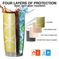 thumbnail image 7 of 20 Oz Lemon Coffee Tumbler Double Wall Insulated Stainless Steel Water Bottle | Metal Reusable Thermoses Flask with Cup Cap | Leak & Sweat Proof with Anti-Dust Lid, 7 of 7